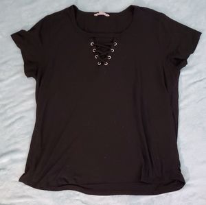Black Lace Up Tee